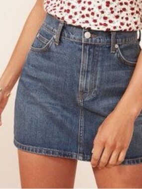 Reformation Ella Jean Mini Skirt in Sequoia